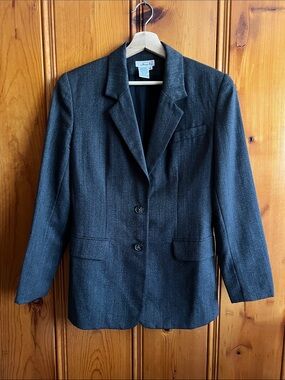 Vintage Talbots Grey Blazer and Maxi Skirt Set 100% Wool